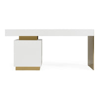 Toretto 63" White & Gold Desk
