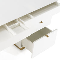 Toretto 63" White & Gold Desk