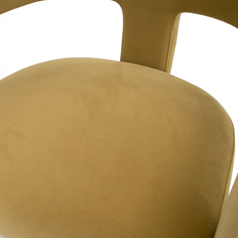 Ferah Modern Tan Fabric Dining Chair