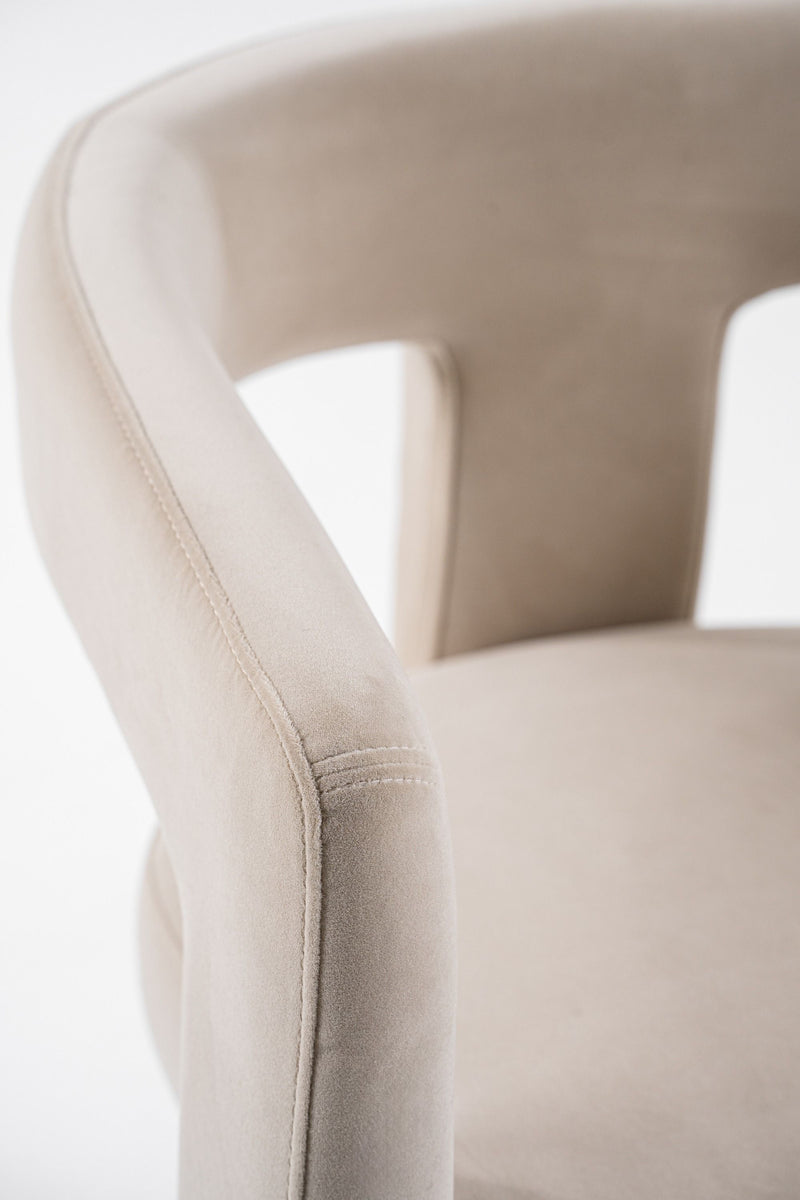 Ferah Modern Beige Fabric Dining Chair