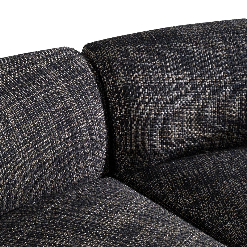 Daytenne Modern Dark Grey Curved Sectional Sofa