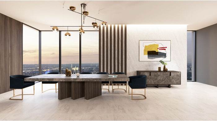 Ren Modern Black Fabric & Antique Brass Dining Chair