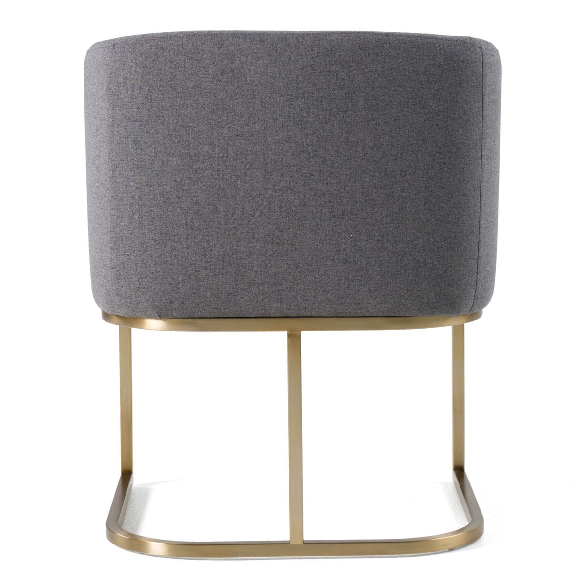 Ren Modern Dark Grey Fabric & Antique Brass Dining Chair