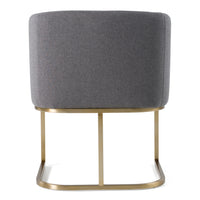 Ren Modern Dark Grey Fabric & Antique Brass Dining Chair