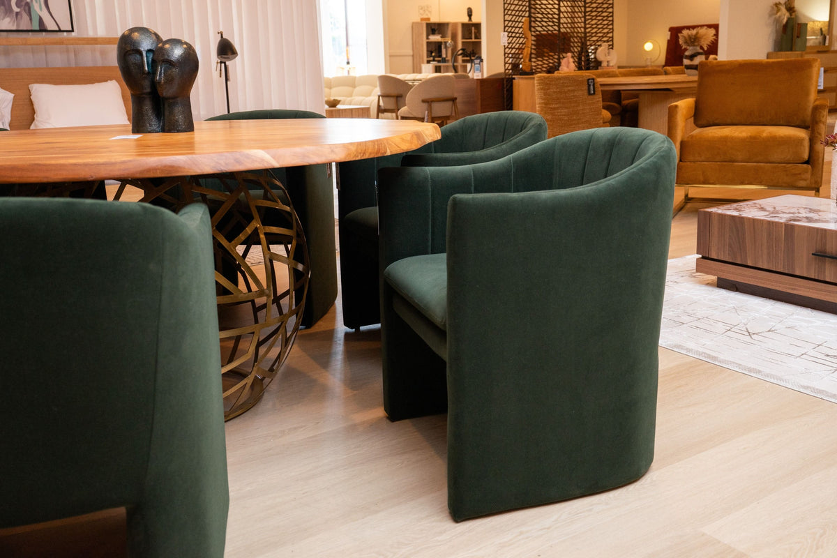 Akiko Modern Jade Green Velvet Dining Chair
