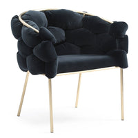 Camber Modern Black Velvet & Gold Dining Chair