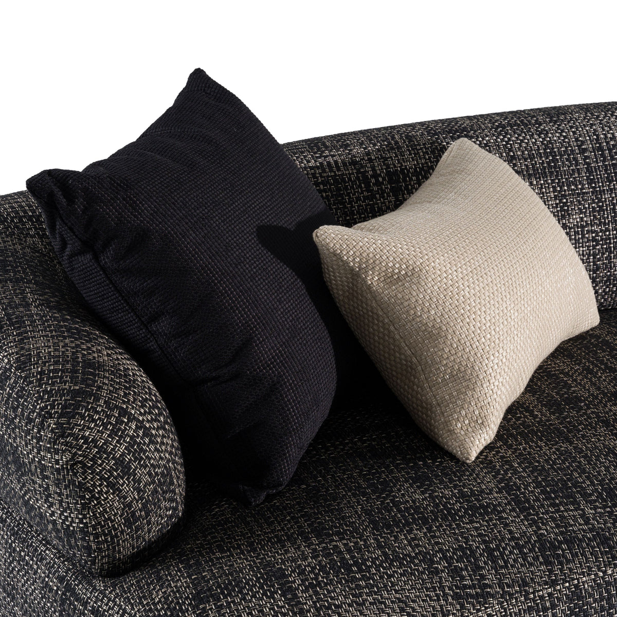 Daytenne Modern Dark Grey Curved Sectional Sofa