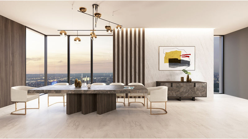 Ren Modern Beige & Gold Dining Chair