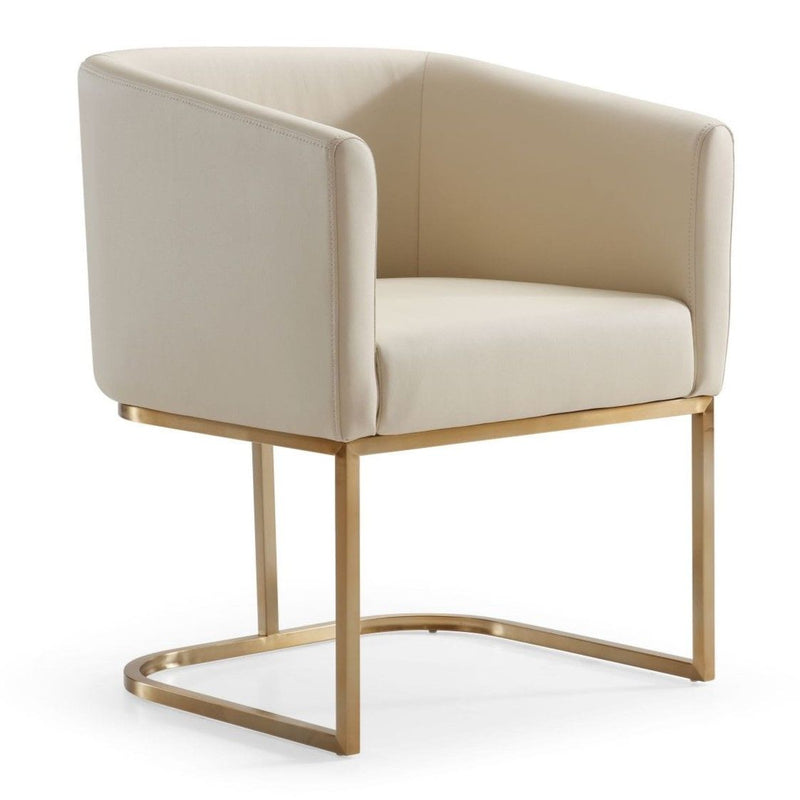 Ren Modern Beige & Gold Dining Chair