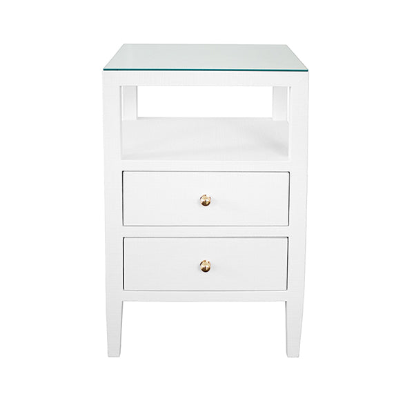 Otis 18" White Linen Nightstand/End Table
