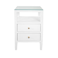 Otis 18" White Linen Nightstand/End Table