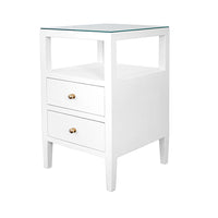 Otis 18" White Linen Nightstand/End Table