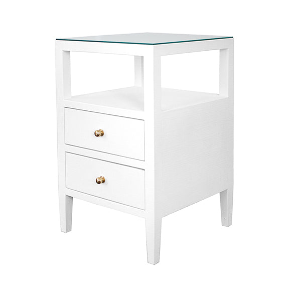 Otis 18" White Linen Nightstand/End Table
