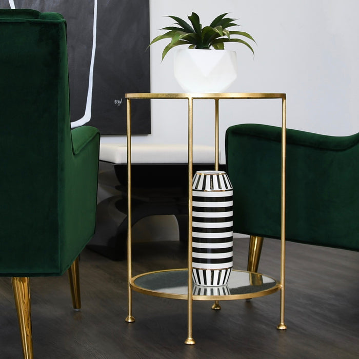 Auston 18" Gold Leaf Accent Table