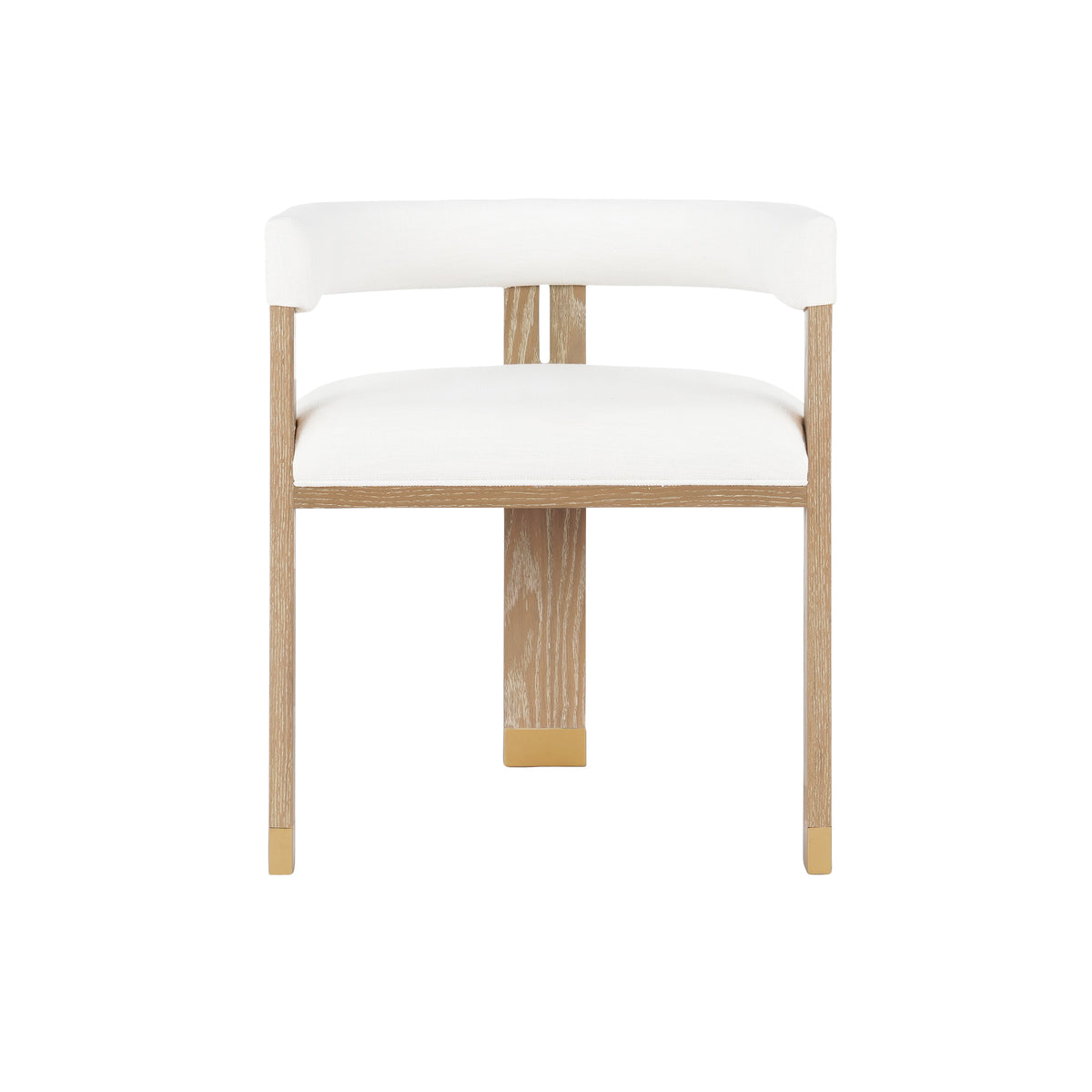 Ezra Cerused Oak & White Linen Chair