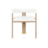 Ezra Cerused Oak & White Linen Chair