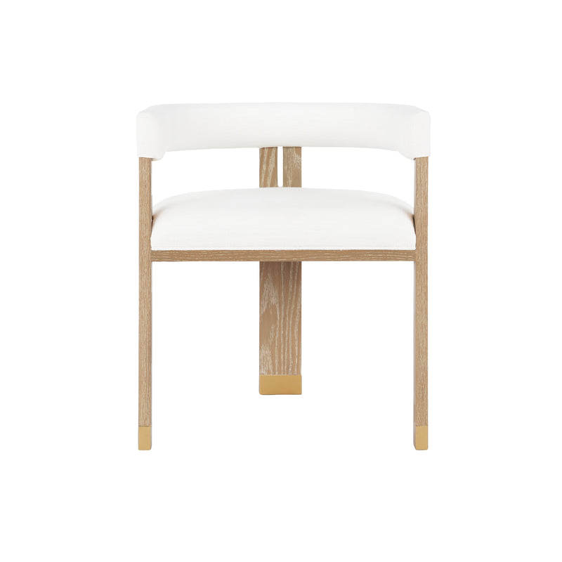 Ezra Cerused Oak & White Linen Chair
