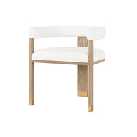 Ezra Cerused Oak & White Linen Chair