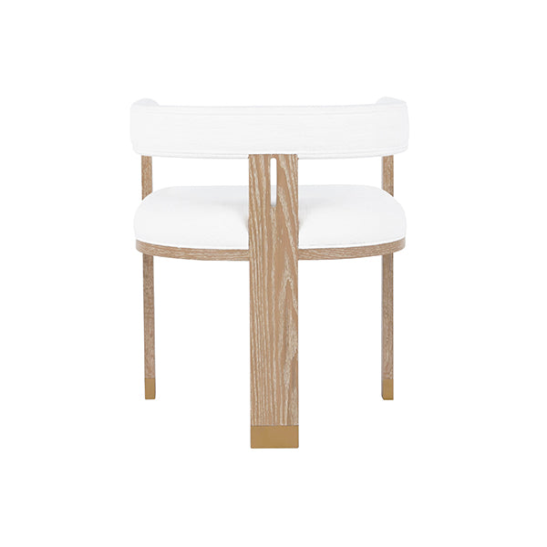 Ezra Cerused Oak & White Linen Chair