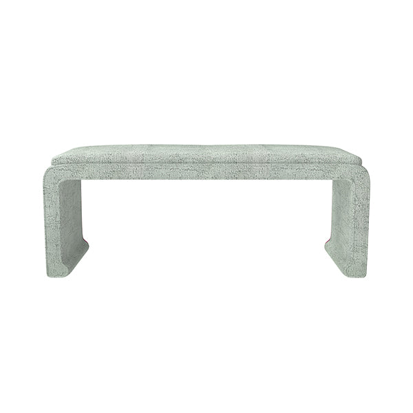 Malia Classic/Modern Large Light Green Custom Upholstered Bench