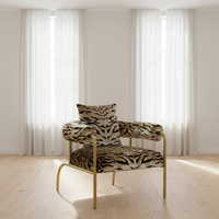 Tauria Gold Zebra Print Accent Chair