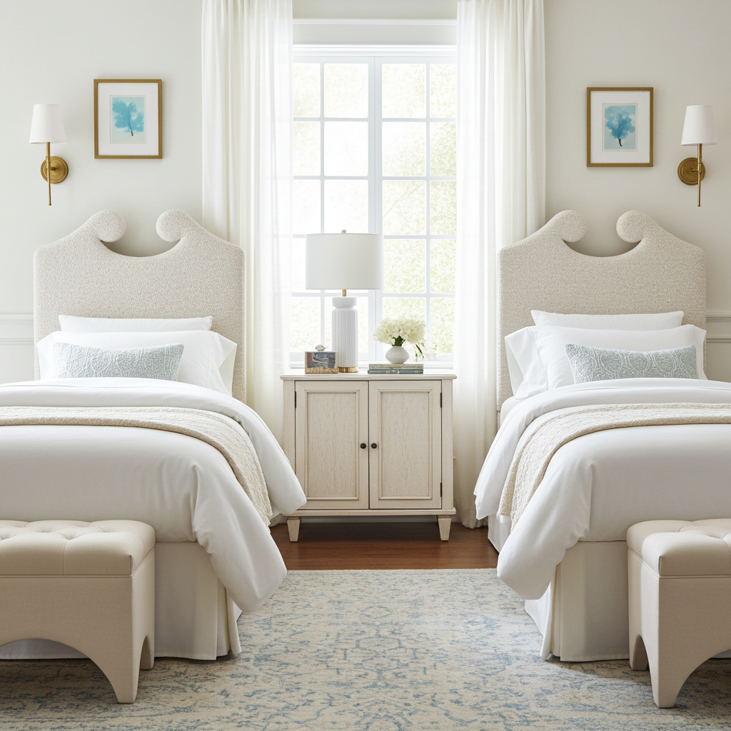 Hannah Ivory Performance Twin Custom Headboard