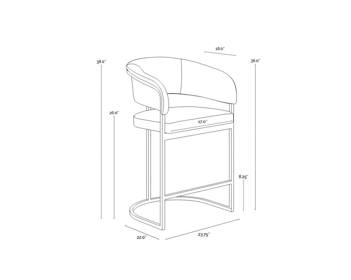 Marris Teal & Gold Counter Stool