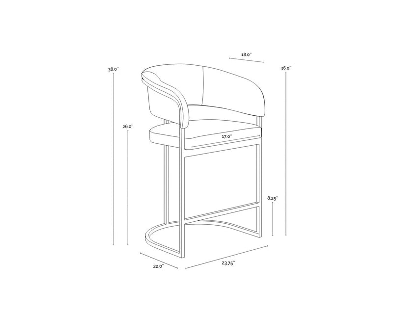 Marris Teal & Gold Counter Stool