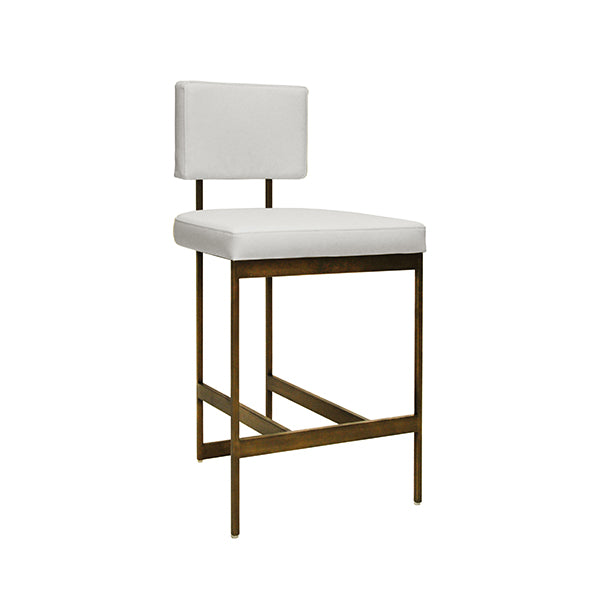 Laylani White Vinyl With Bronze Base Counter Chair