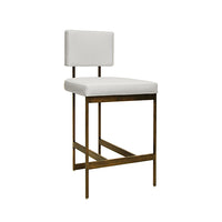 Laylani White Vinyl With Bronze Base Counter Chair