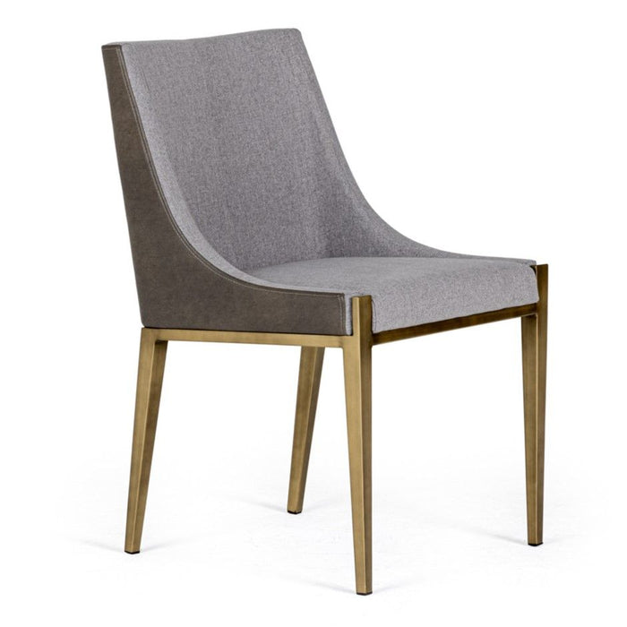 Aarya Grey & Brass Dining Chair