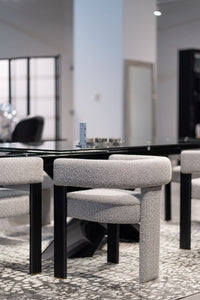 Braxton Modern Light Grey Fabric & Black Dining Chair