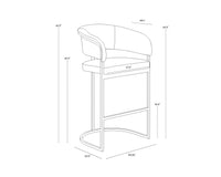 Marris Cognac Faux Leather & Gunmetal Barstool