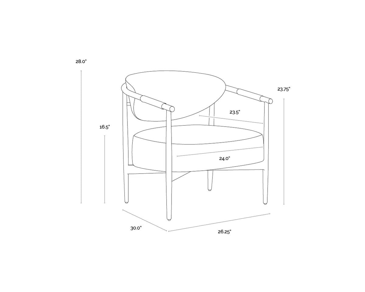 Heloise Cognac Faux Leather & Gold Counter Stool