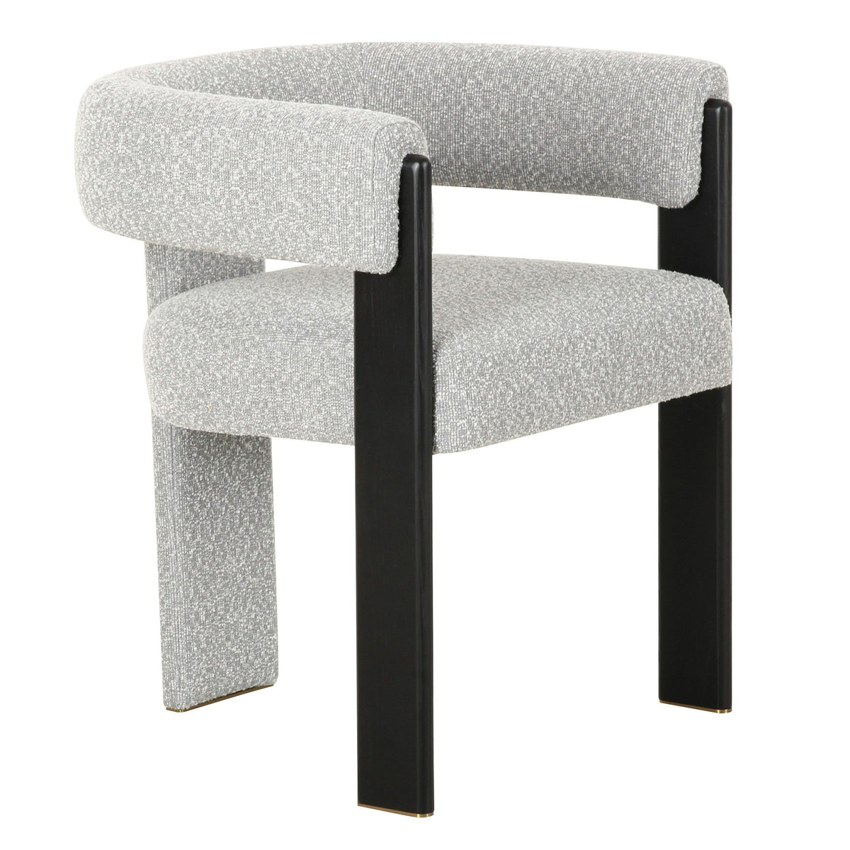 Braxton Modern Light Grey Fabric & Black Dining Chair