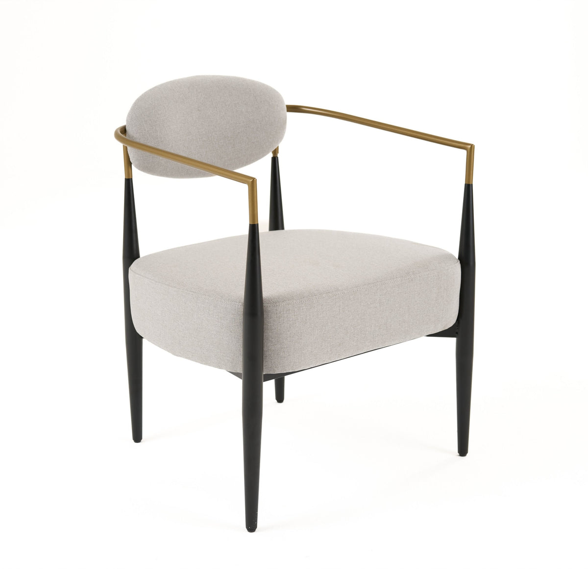 Carnaby Modern Light Grey & Gold Accent Chair