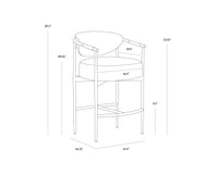 Heloise Faux Leather Cognac & Gold Counter Stool (Set of 4)