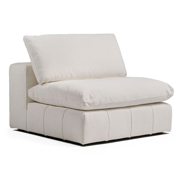 Terra Modern Off White Fabric Modular Armless Seat