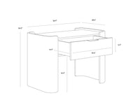 Beryl Burl/Brown Wood & Gold Nightstand