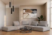 Lorenza Modern Modular Grey Fabric Armless Seat