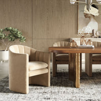 Akiko Modern Beige Fabric Dining Chair