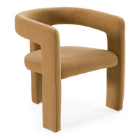 Ferah Modern Tan Fabric Dining Chair
