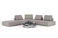 Lorenza Modern Modular Grey Fabric Armless Seat