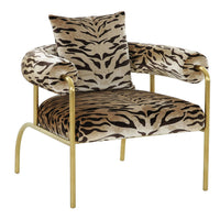 Tauria Gold Zebra Print Accent Chair