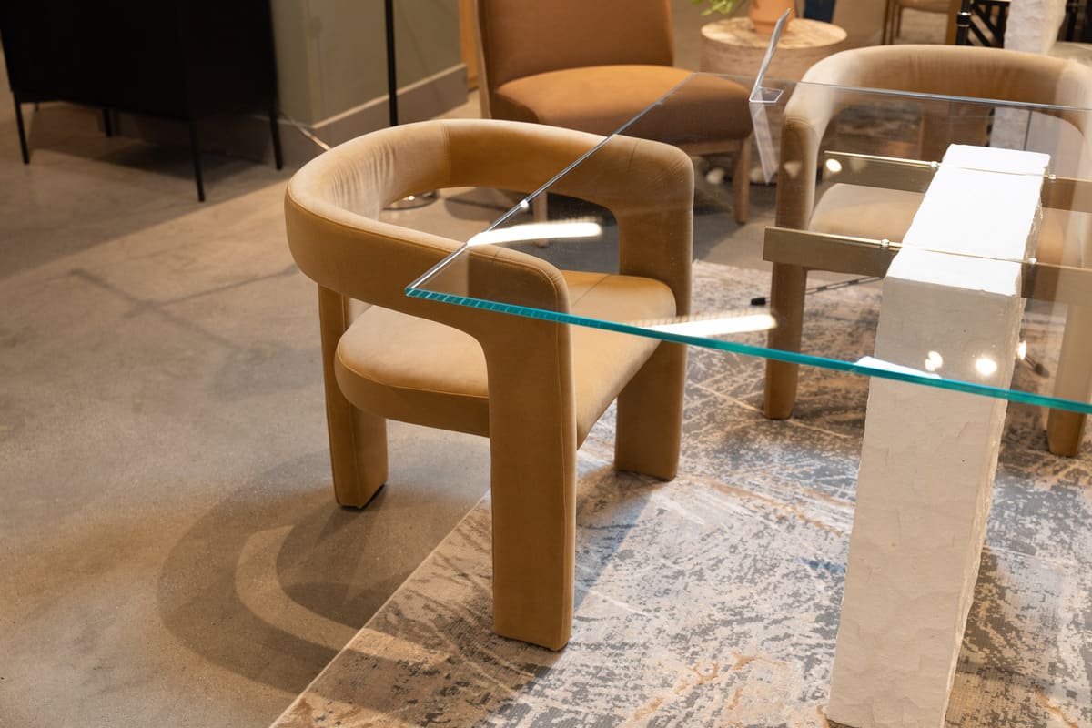 Ferah Modern Tan Fabric Dining Chair