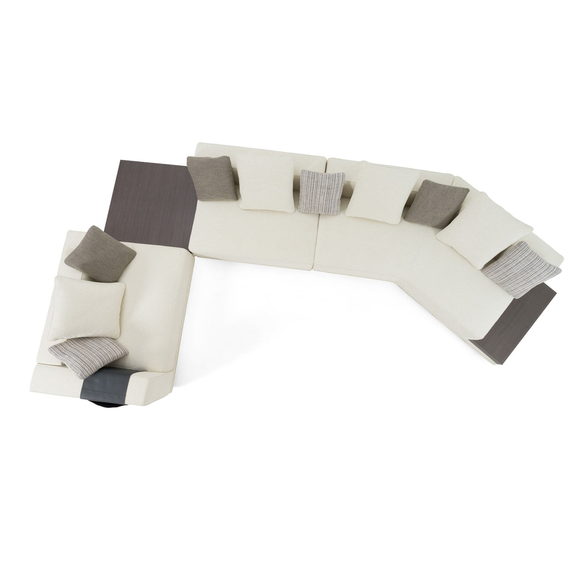 Nicole Modern Ivory Modular Sectional With Coffee Table