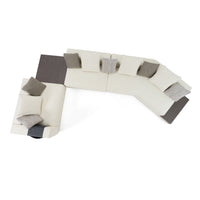 Nicole Modern Ivory Modular Sectional With Coffee Table