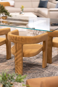 Ferah Modern Tan Fabric Dining Chair