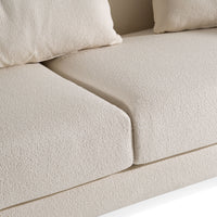 Palacio 100" Cream Fabric and Walnut Sofa