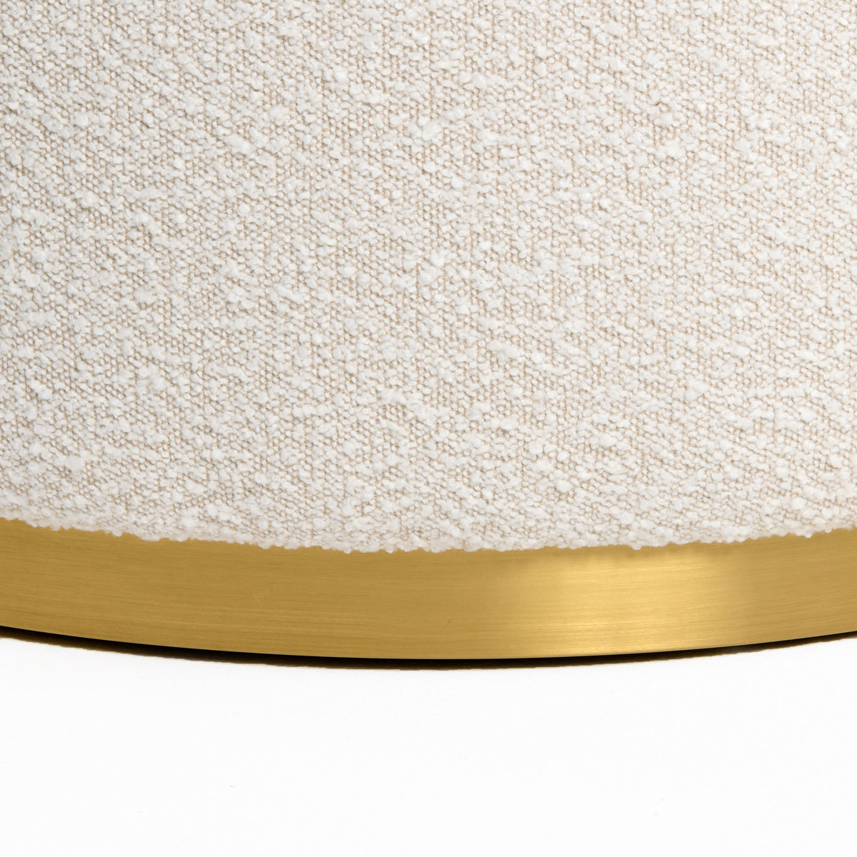 Giovanni 150" Glam Beige Fabric Curved Sectional Sofa with Beige Pillows